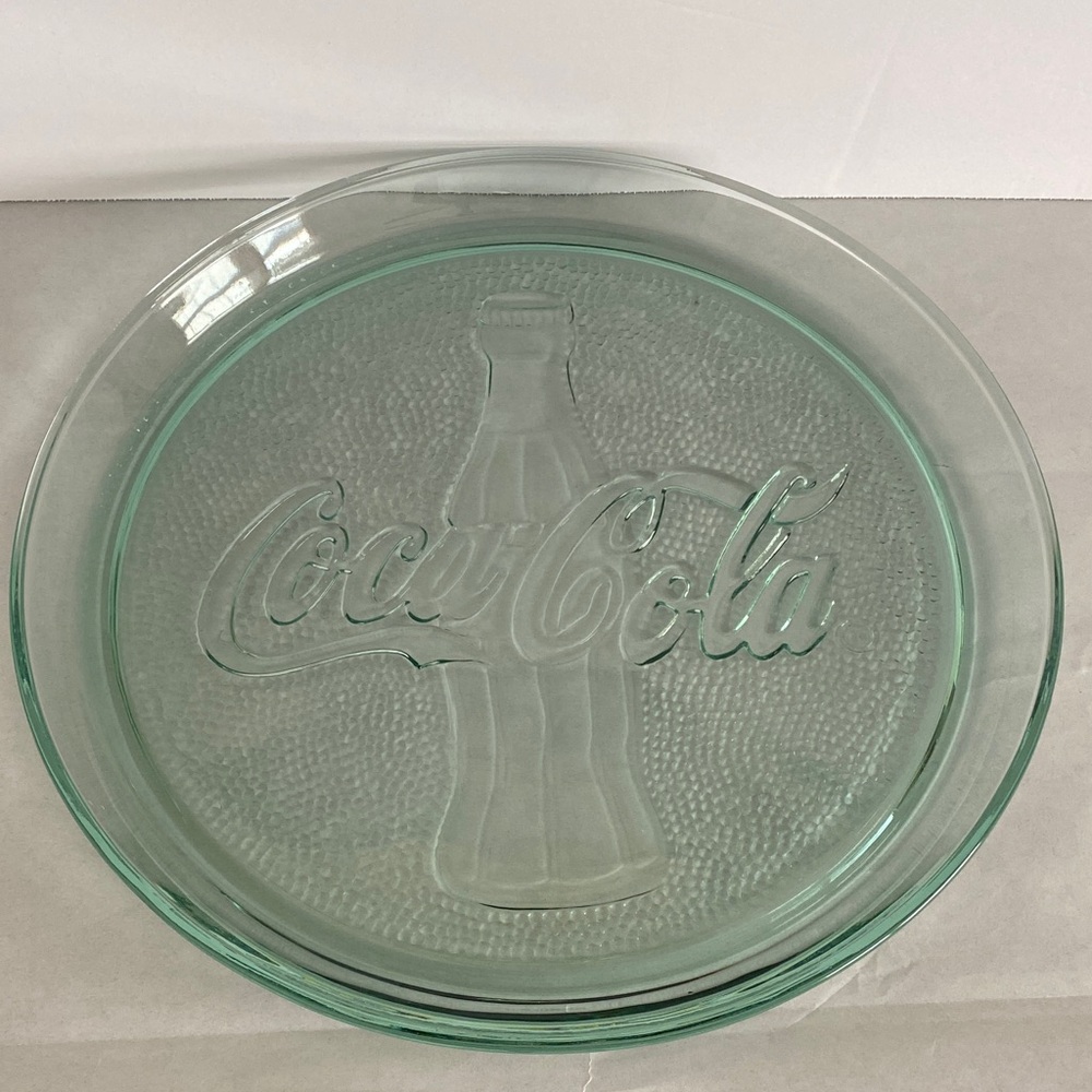 Vintage 1990’s Coca-Cola Embossed Glass Plate 12.5” excellent condition
